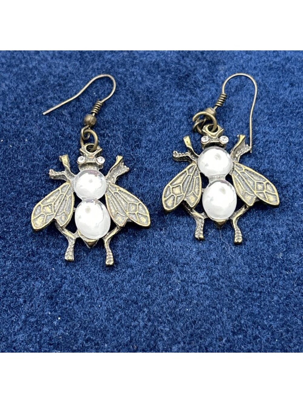 fly bug earrings Glass Bead Jelly Belly Insect Jewelry